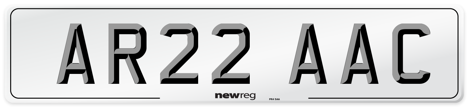 AR22 AAC Number Plate from New Reg